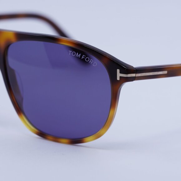 🕶️ New Tom Ford Prescott FT1027 56V Sunglasses - Havana Frame, Blue Lenses - Picture 2 of 8